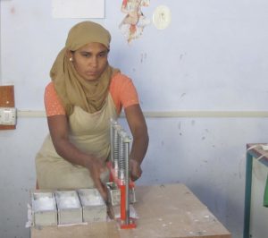 Village women learned to manufacture the pads.